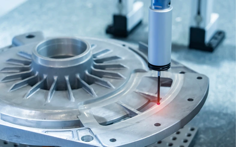 Industrial component under precision inspection