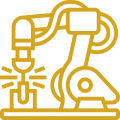Robot arm with drill icon